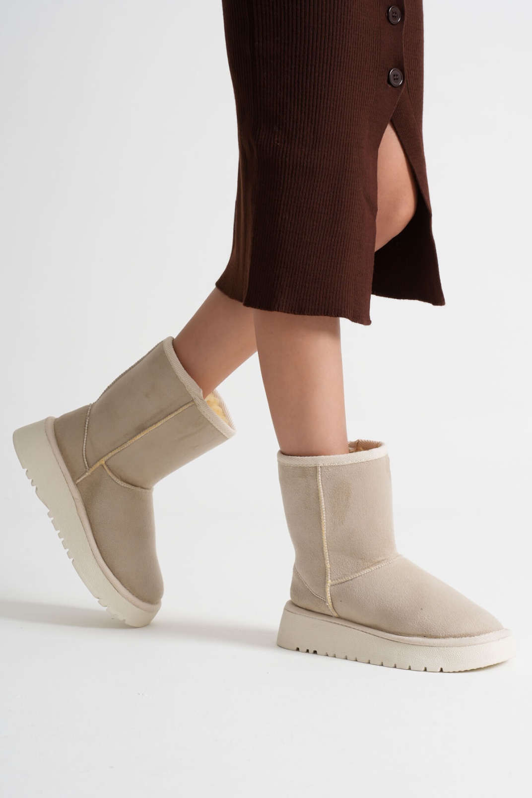 Kadın Bej Kışlık Kürklü Bot TR14MK04B