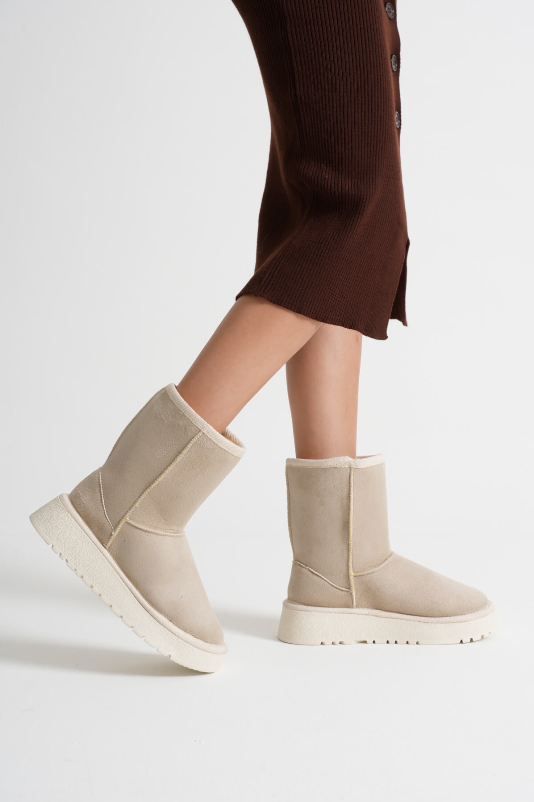 Kadın Bej Kışlık Kürklü Bot TR14MK04B