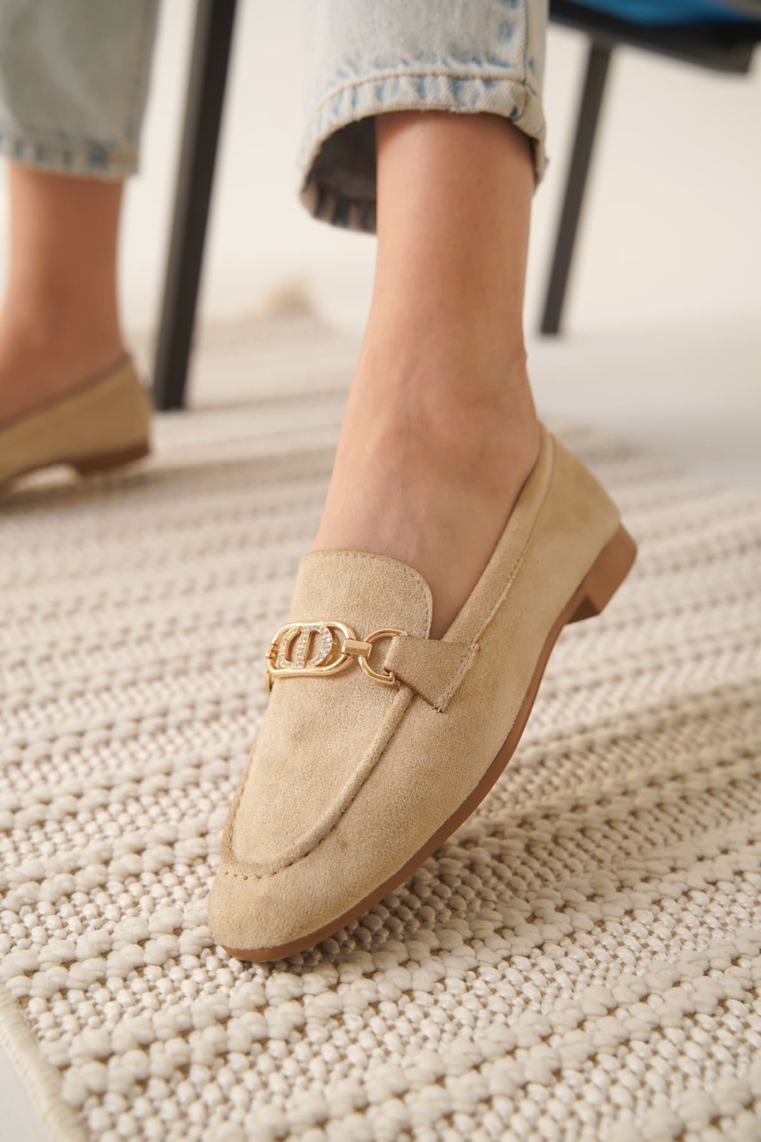 Kadın Süet Bej Günlük Ayakkabı TR27MS01B