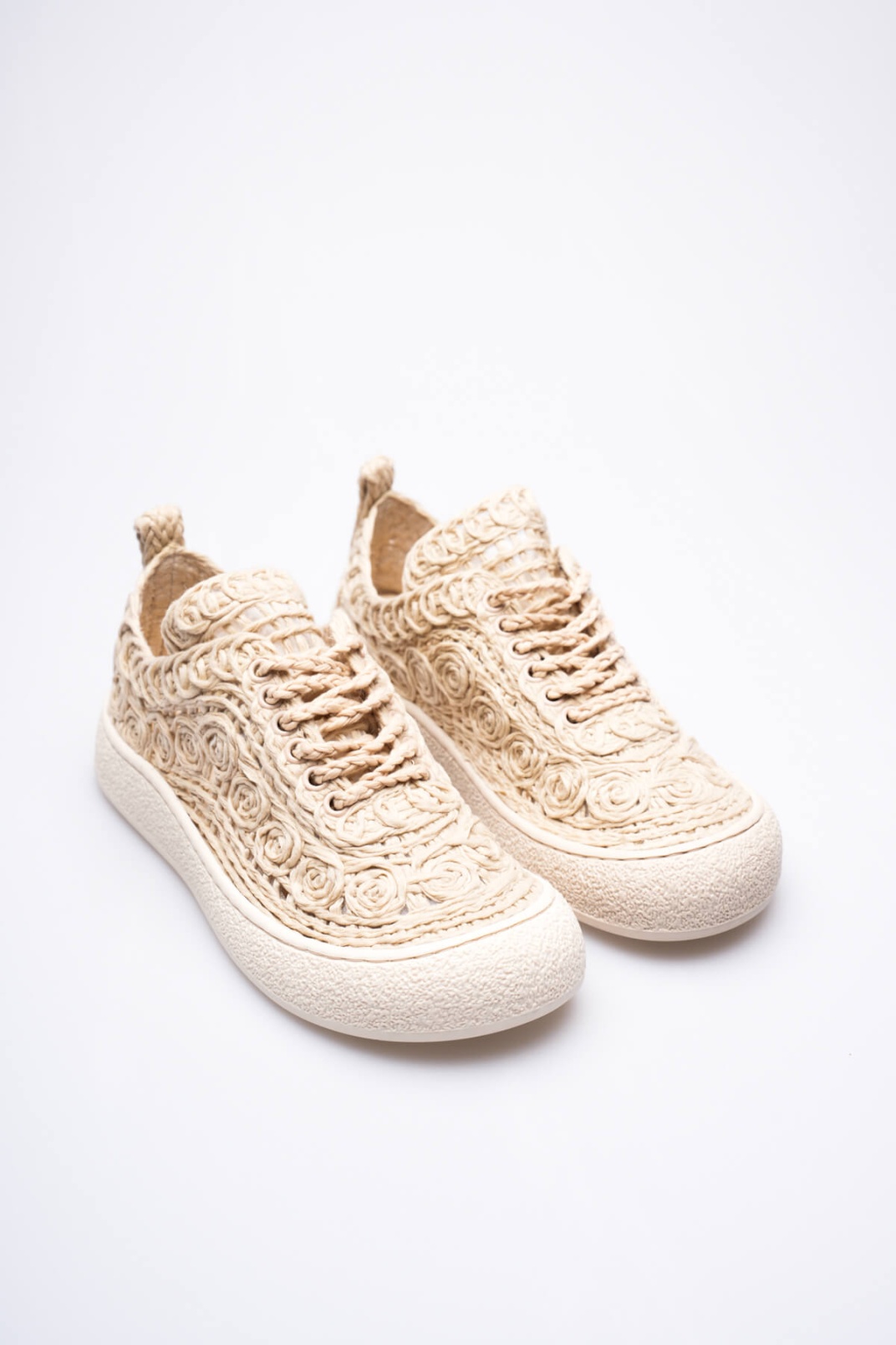 Kadın Bej Örgü Detaylı Günlük Sneaker Rahat ve Hafif Spor Ayakkabı TR01MY01C