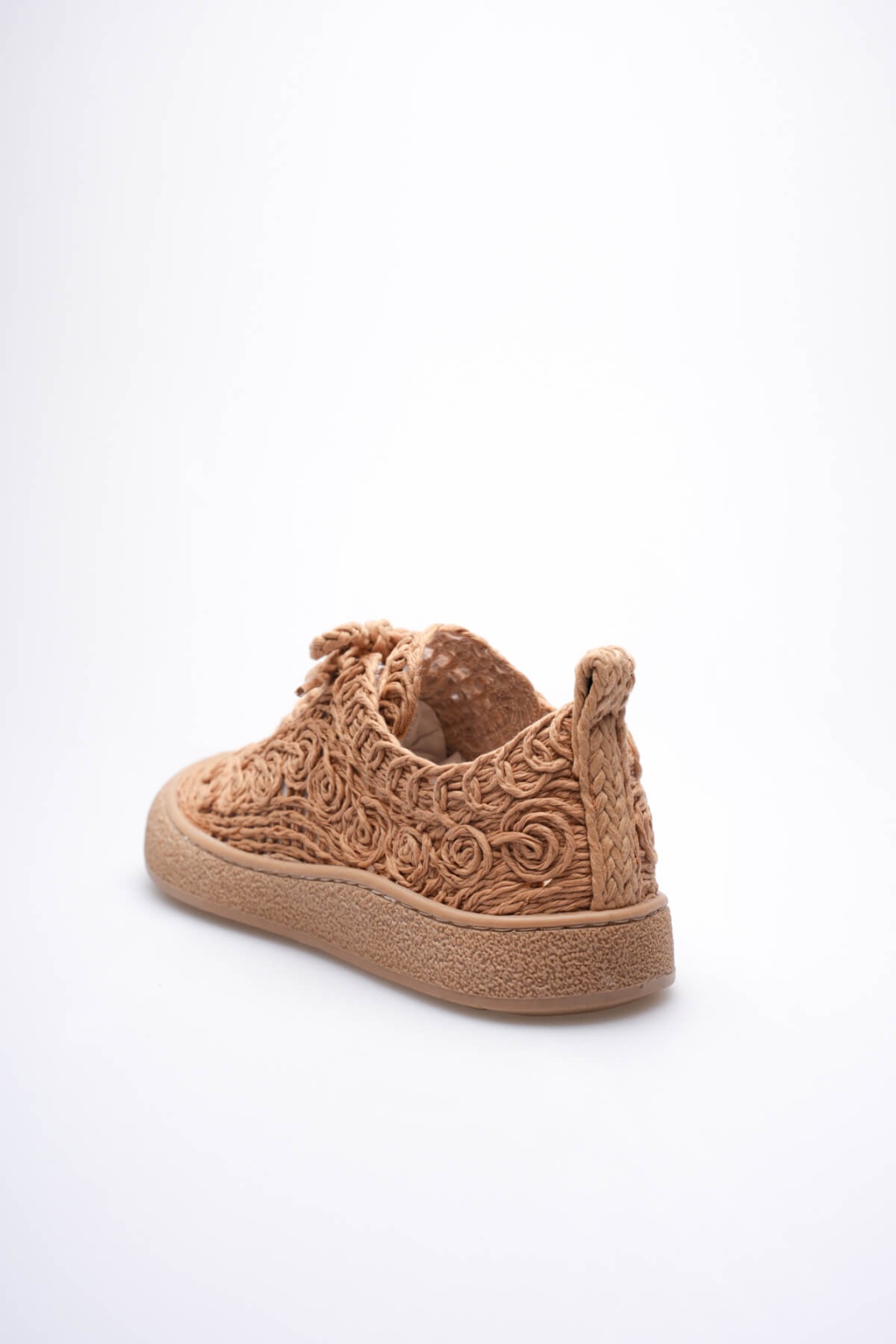 Kadın Taba Örgü Detaylı Günlük Sneaker Rahat ve Hafif Spor Ayakkabı TR01MY01D