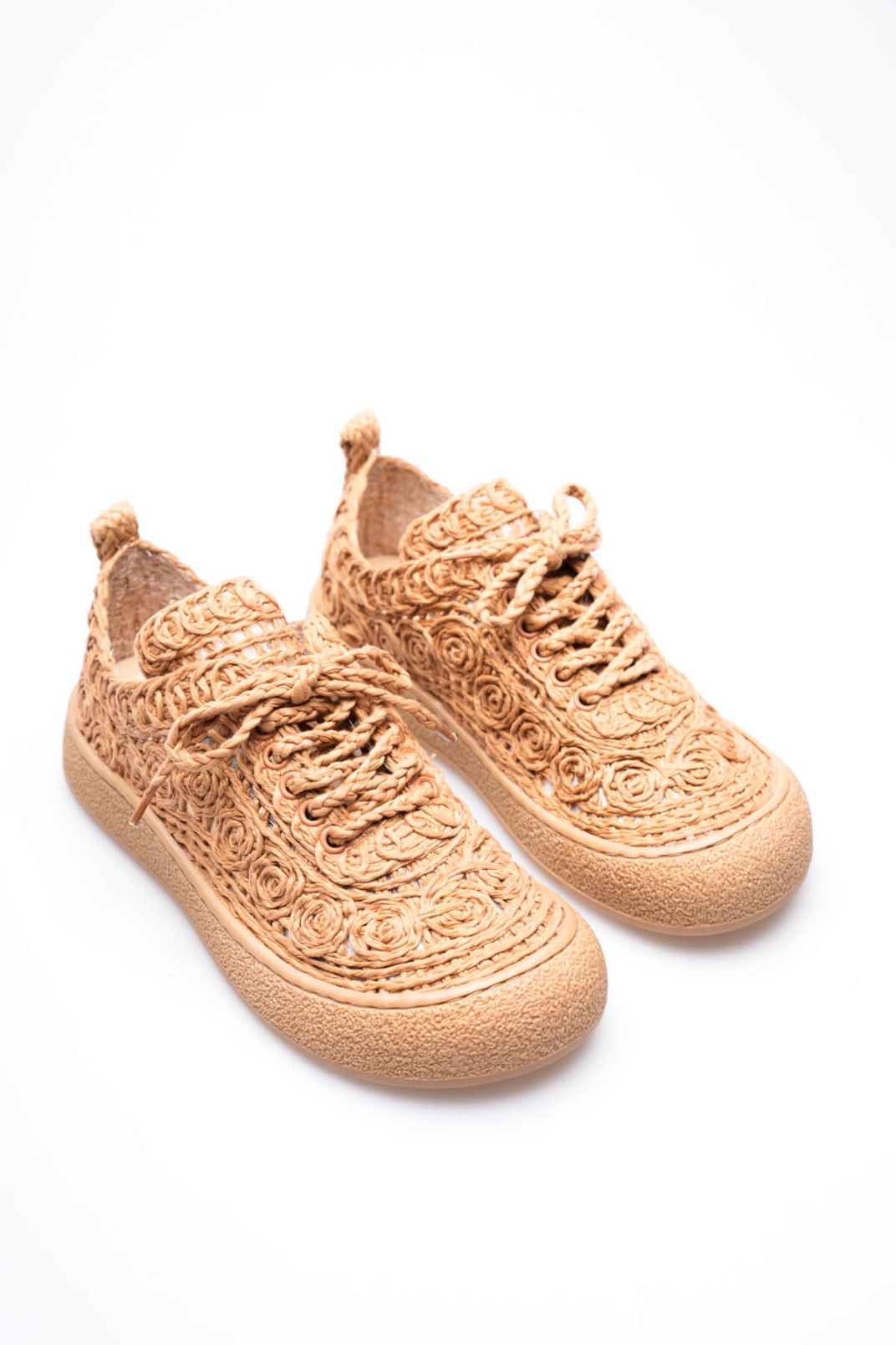 Kadın Taba Örgü Detaylı Günlük Sneaker Rahat ve Hafif Spor Ayakkabı TR01MY01D