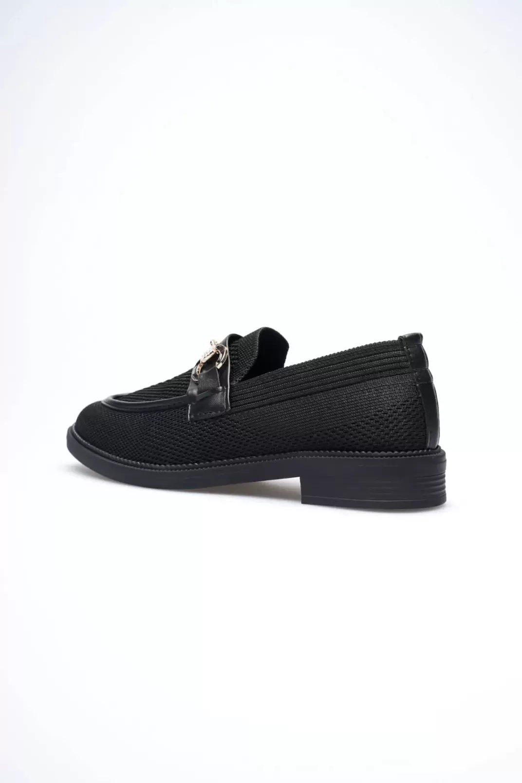 Siyah Kadın Loafer Metal Tokalı Rahat Günlük Ayakkabı TR30MS02A