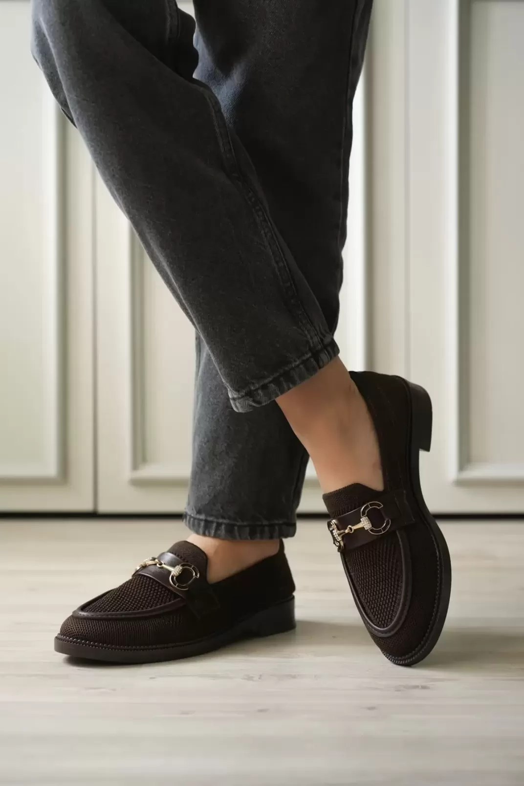 Acı Kahve Kadın Loafer Metal Tokalı Rahat Günlük Ayakkabı TR30MS02C