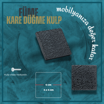 Gölge Mobilya Kulp | Füme Renk | Tek Vida Montajlı Şık ve Pratik Tasarım