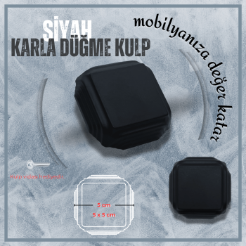 Karla Mobilya Kulp | Siyah Renk | Tek Vida Montajlı Minimalist ve Şık Tasarım