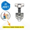 Minnes 3D Tabanlı Frenli Düz Menteşe (20 Adet)