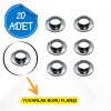 Yuvarlak Flanş | Elbise Askı Borusu Tutucu | 20li Set | Dayanıklı ve Pratik