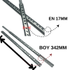 17mm 34.2cm Gömme İnce Teleskopik Bilyeli Dolap Çekmece Rayı - 2 Takım Set