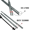 17mm 31cm Gömme İnce Teleskopik Bilyeli Dolap Çekmece Rayı - 2 Takım Set