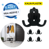 Mercan Sert Plastik Siyah Vestiyer Askısı - 5li Set