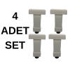 U Geçme Ayak - Beyaz, 10 cm, 18 mm Sunta & MDF Uyumlu - 4lü Set