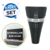 Zarif Siyah Mobilya Ayağı - 4lü Paket, 14 Cm Şık ve Dayanıklı