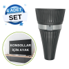 Zarif Antrasit Mobilya Ayağı - 4lü Paket, 14 Cm Şık ve Dayanıklı