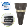 Zarif Ceviz-Altın Mobilya Ayağı - 4lü Paket, 14 Cm Şık ve Dayanıklı