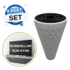 Mercan Beyaz Mobilya Ayağı - 4lü Paket, 14 Cm Şık ve Dayanıklı