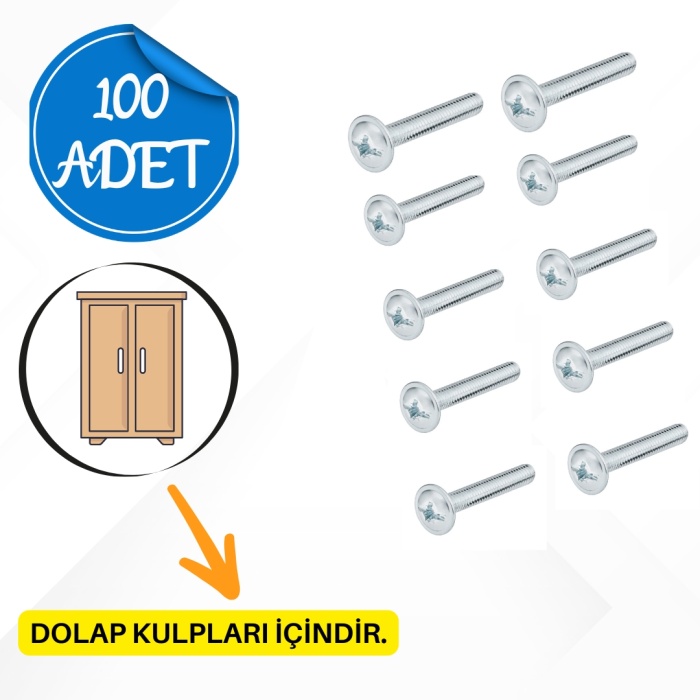 4x22 Metrik Kulp Vidası – Dolap Kulp Montajı için Sağlam ve Pratik Çözüm