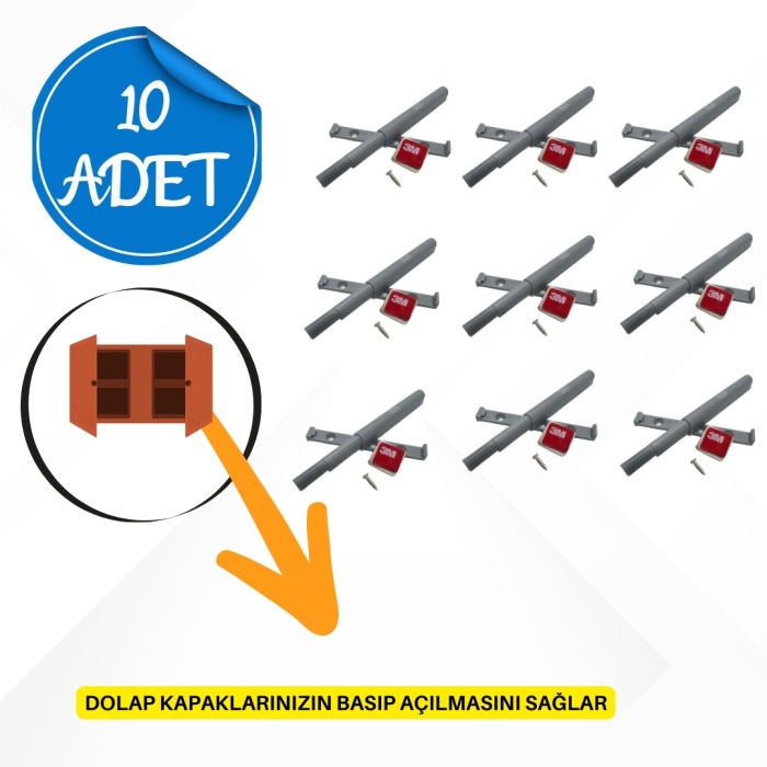 STD Plastik Bas Aç Aparatı Dolap Bas Aç (10 Adet)