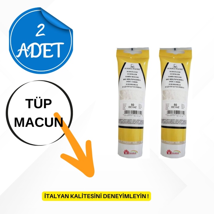 BORMA WACHS BEYAZ TAMİR MACUNU TÜP MODEL 2 ADET