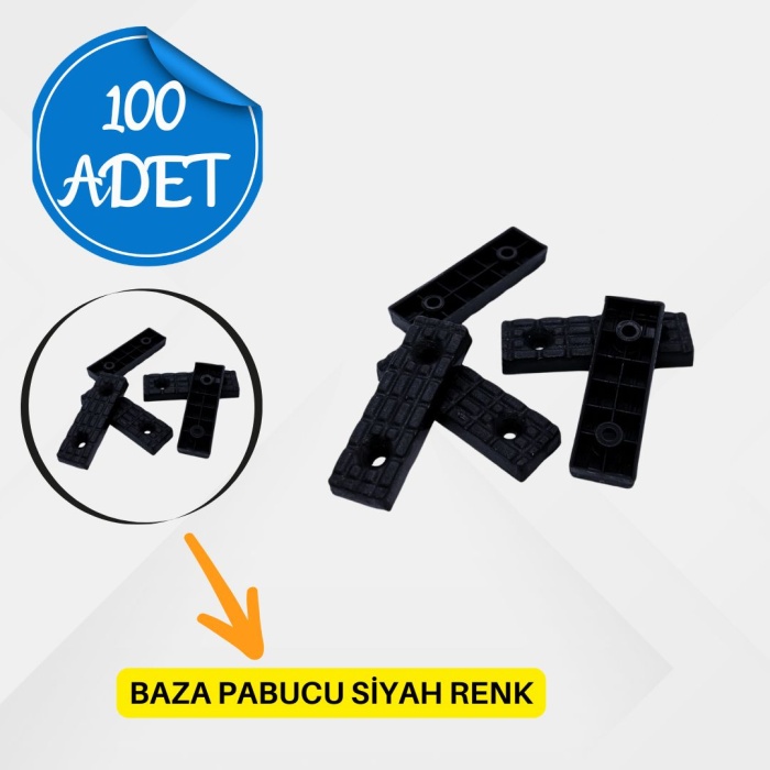 Siyah Baza Pabucu | Mobilya Ayak Koruyucu (100 Adet)