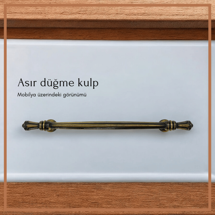 Asır Mobilya Kulp | Antik Sarı Renk, 160 mm Vida Aralığı | Klasik ve Zarif Tasarım