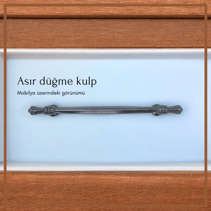 Asır Mobilya Kulp | Füme Renk, 160 mm Vida Aralığı | Modern ve Şık Tasarım