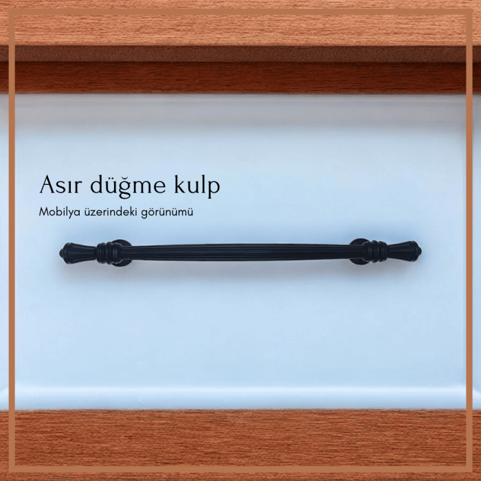 Asır Mobilya Kulp | Siyah Renk, 160 mm Vida Aralığı | Modern ve Minimalist Tasarım