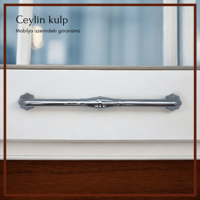 Ceylin Dolap Kulp | Krom Renk, 160 mm Vida Aralığı | Modern ve Şık Tasarım