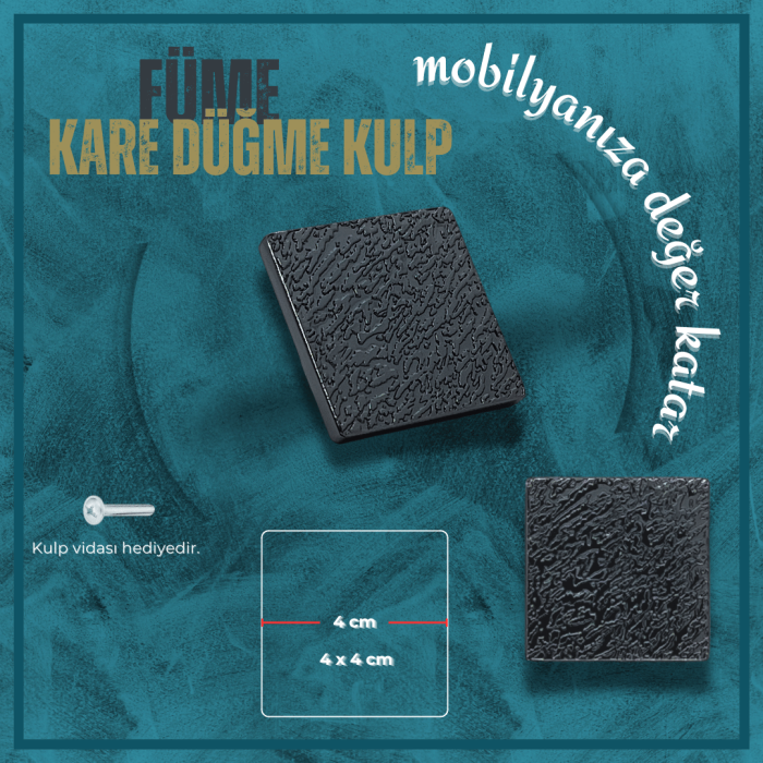 Gölge Mobilya Kulp | Füme Renk | Tek Vida Montajlı Şık ve Pratik Tasarım