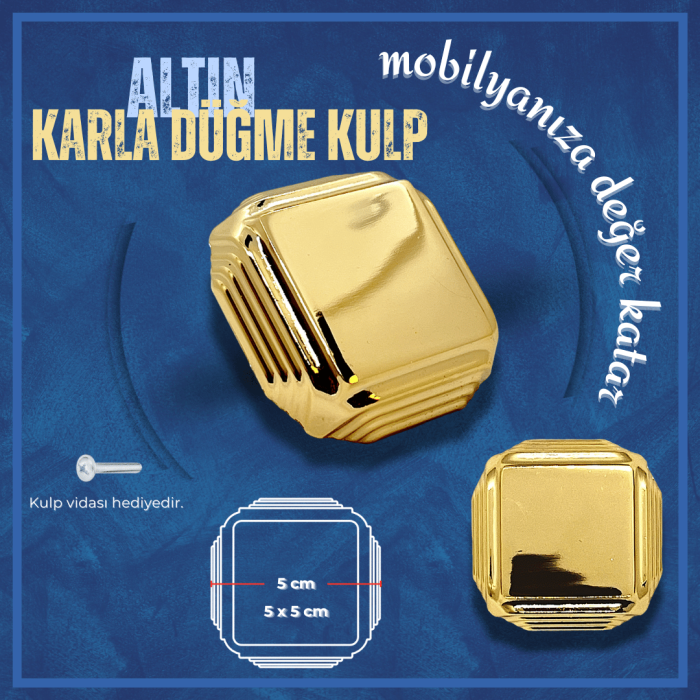 Karla Mobilya Kulp | Altın Renk | Tek Vida Montajlı Lüks ve Şık Tasarım