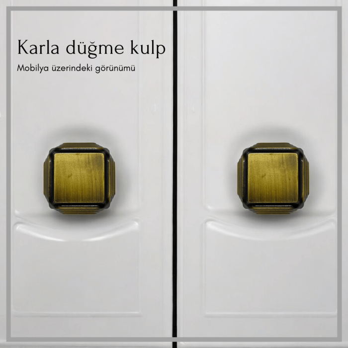 Karla Mobilya Kulp | Antik Sarı Renk | Tek Vida Montajlı Lüks ve Şık Tasarım