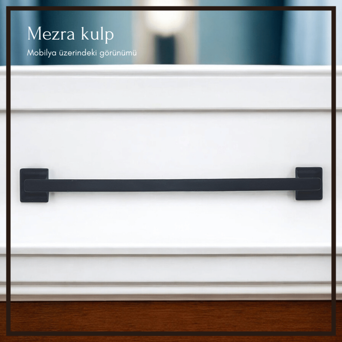 Merza Mobilya Kulp | Siyah Renk, 192 mm Vida Aralığı | Modern ve Şık Tasarım