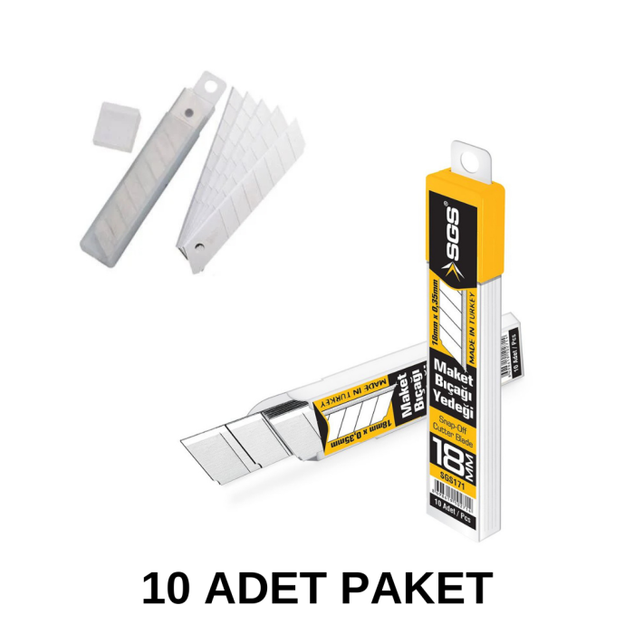 Falçata Yedek Bıçağı 0.5x18mm | 10lu Paket | Keskin ve Dayanıklı | Hızlı Kesim İçin İdeal