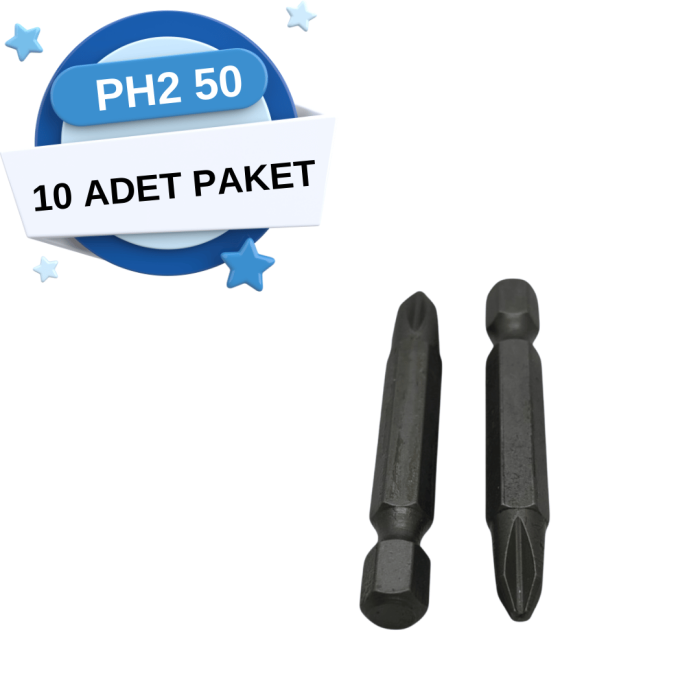 PH2 50 mm Vidalama Ucu | Yüksek Performanslı ve Uzun Boy | Dayanıklı ve Güvenilir