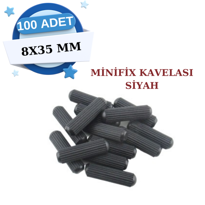 Kavela Siyah 8x30 MM (100 Adet)