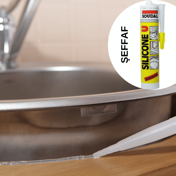 Soudal Şeffaf ve Beyaz Silikon Set - 280 Gram, Profesyonel ve Ev Kullanımı İçin İdeal