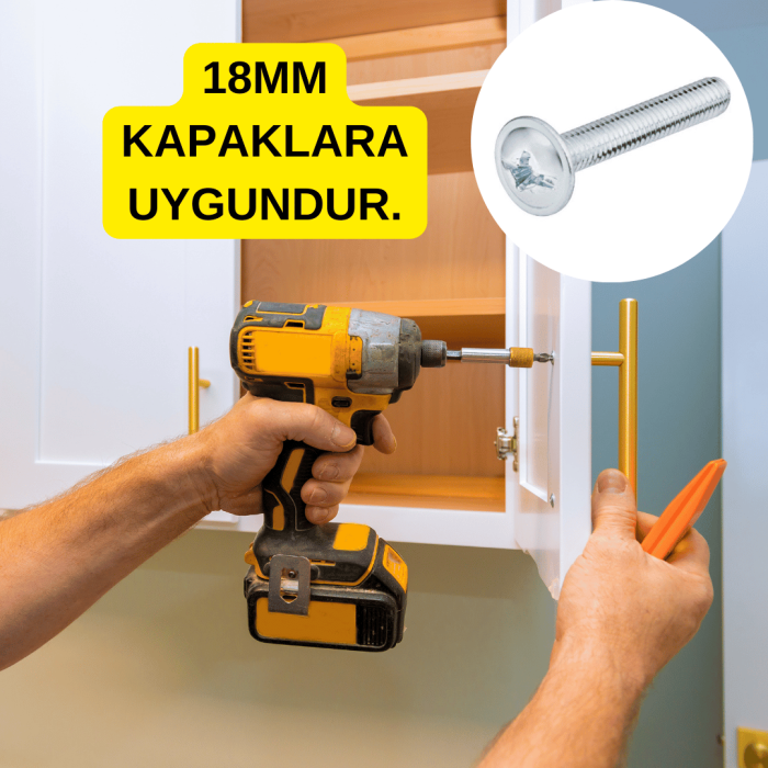 4x22 Metrik Kulp Vidası – Dolap Kulp Montajı için Sağlam ve Pratik Çözüm