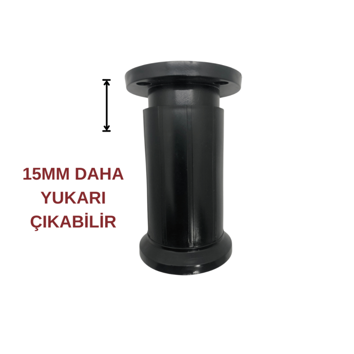 Liz Siyah 10 cm Mobilya Ayağı|4 Adet - Orijinal Plastik, Şık ve Modern