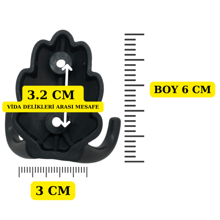 Mercan Sert Plastik Siyah Vestiyer Askısı - 5li Set