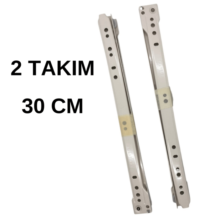 Yeniler 30 cm Çekmece Kızağı (Çekmece Rayı) - 2 Takım Set, Mobilya Rayı