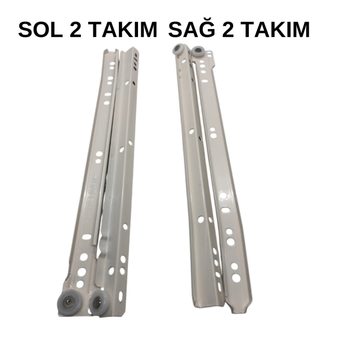 Yeniler 30 cm Çekmece Kızağı (Çekmece Rayı) - 2 Takım Set, Mobilya Rayı