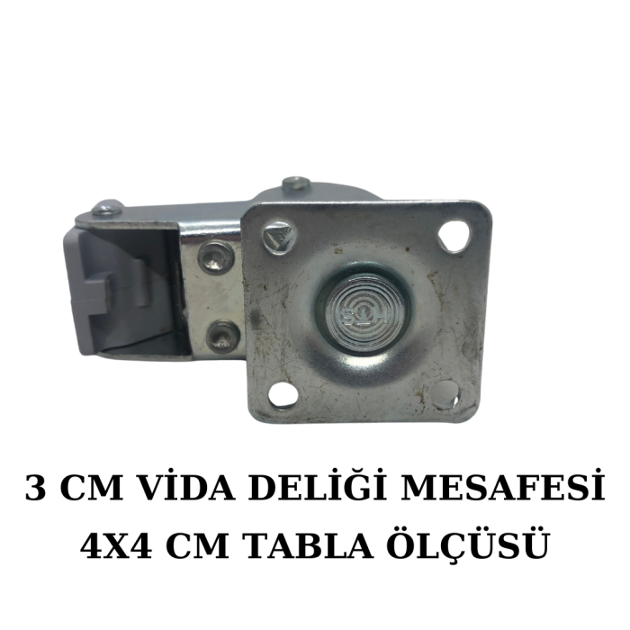 50x20 Frenli Mobilya Tekerlek - Tablalı, Dayanıklı ve Pratik