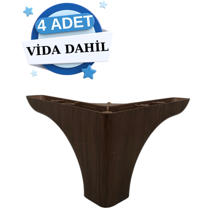 Ceviz Klasik Mobilya Ayağı - 10 cm, Şık ve Dayanıklı Tasarım