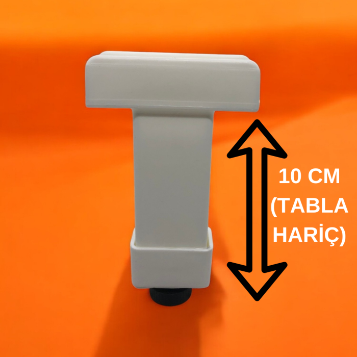 U Geçme Ayak - Beyaz, 10 cm, 18 mm Sunta & MDF Uyumlu - 4lü Set