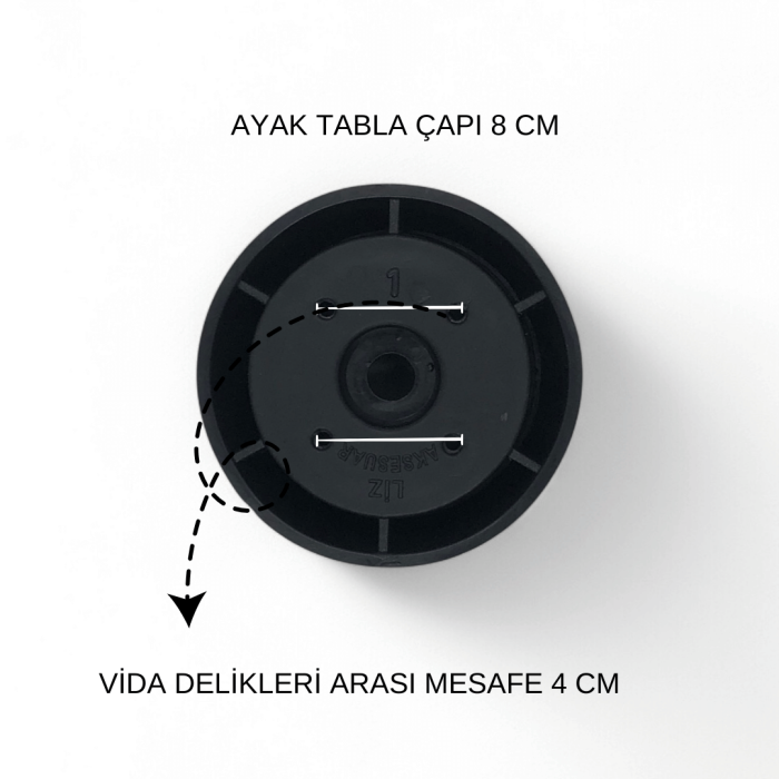 Zarif Siyah Mobilya Ayağı - 4lü Paket, 14 Cm Şık ve Dayanıklı