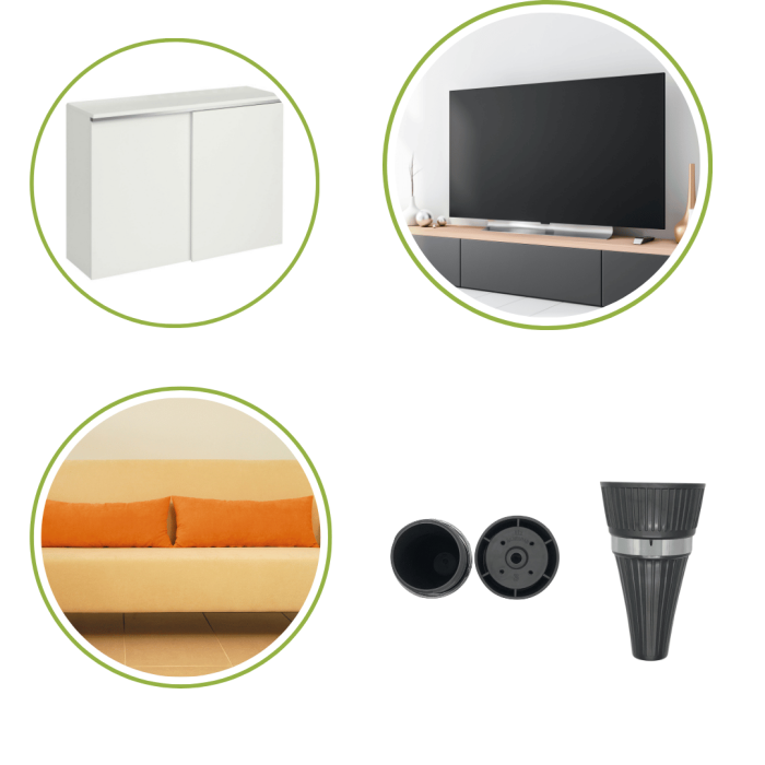 Zarif Antrasit Mobilya Ayağı - 4lü Paket, 14 Cm Şık ve Dayanıklı