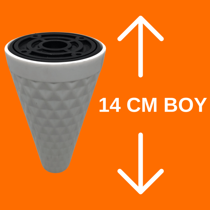 Mercan Beyaz Mobilya Ayağı - 4lü Paket, 14 Cm Şık ve Dayanıklı
