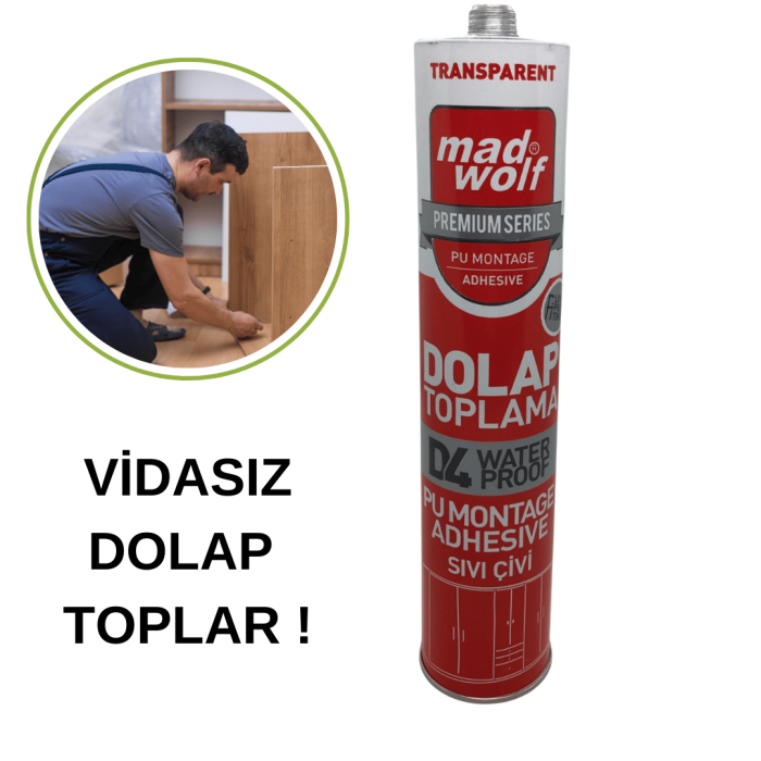 Madwolf Dolap Toplama Silikonu - 300 ml Metal Tüp, Hotmelt Koruyuculu, 400 gr