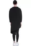 Yüksek Yaka Asimetrik Diyagonal Sweatshirt