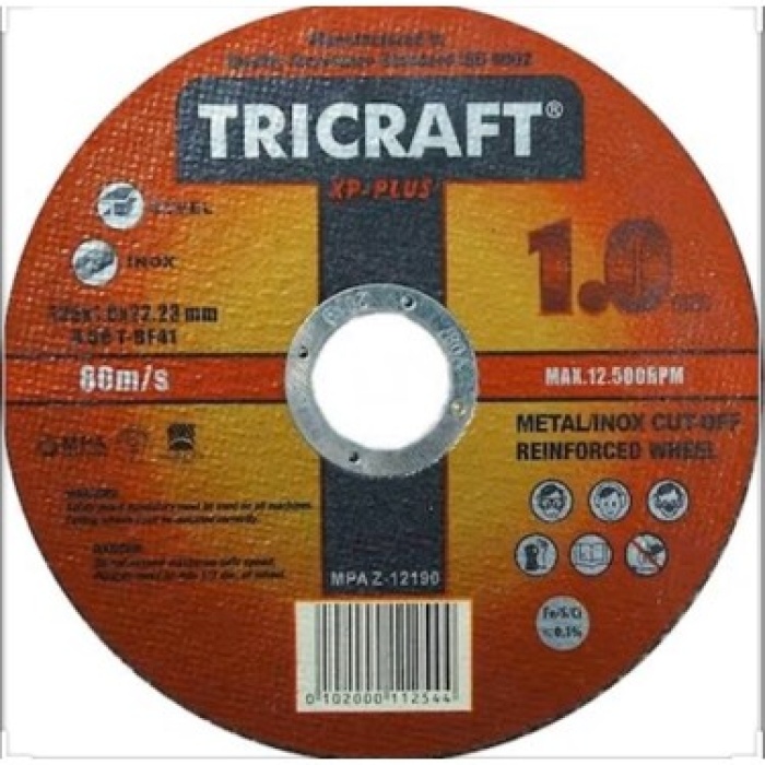 Trıcraft Metal Kesici Inox Kesici Taş 115X1.0X22.2 mm (10 ADET)
